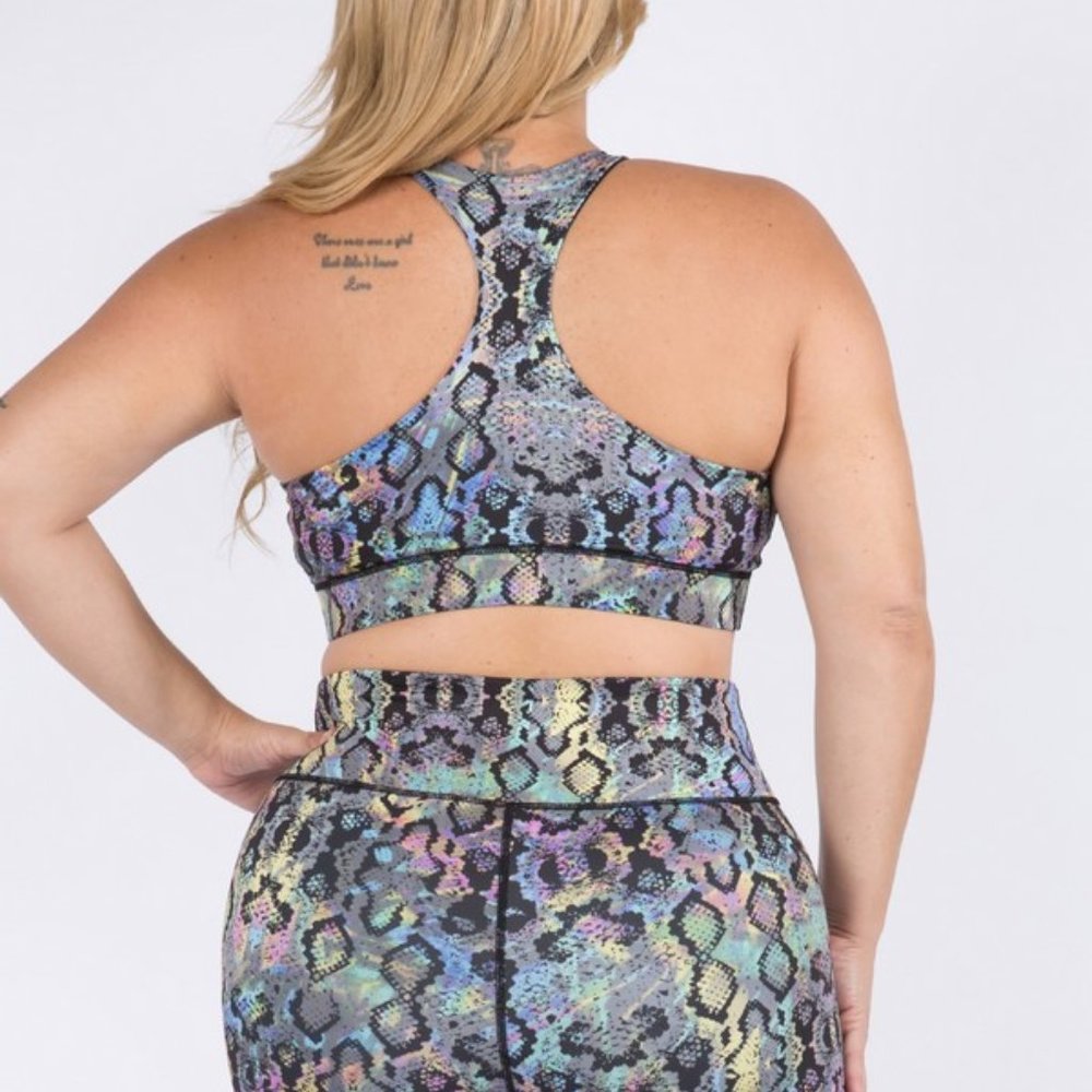 Women's Active Snakeskin Print Sports Bra - Picture 6 of 7